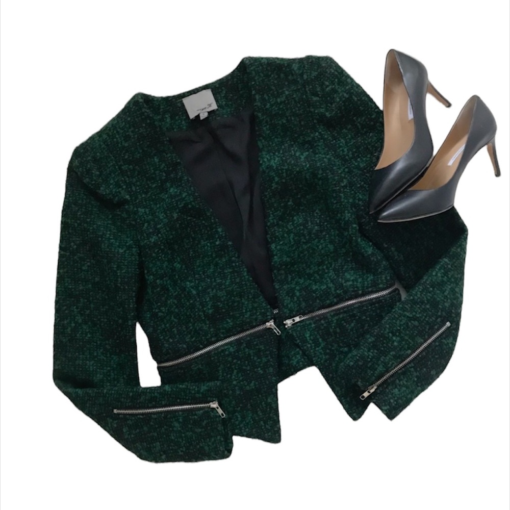 Aryn K cropped wool blazer
